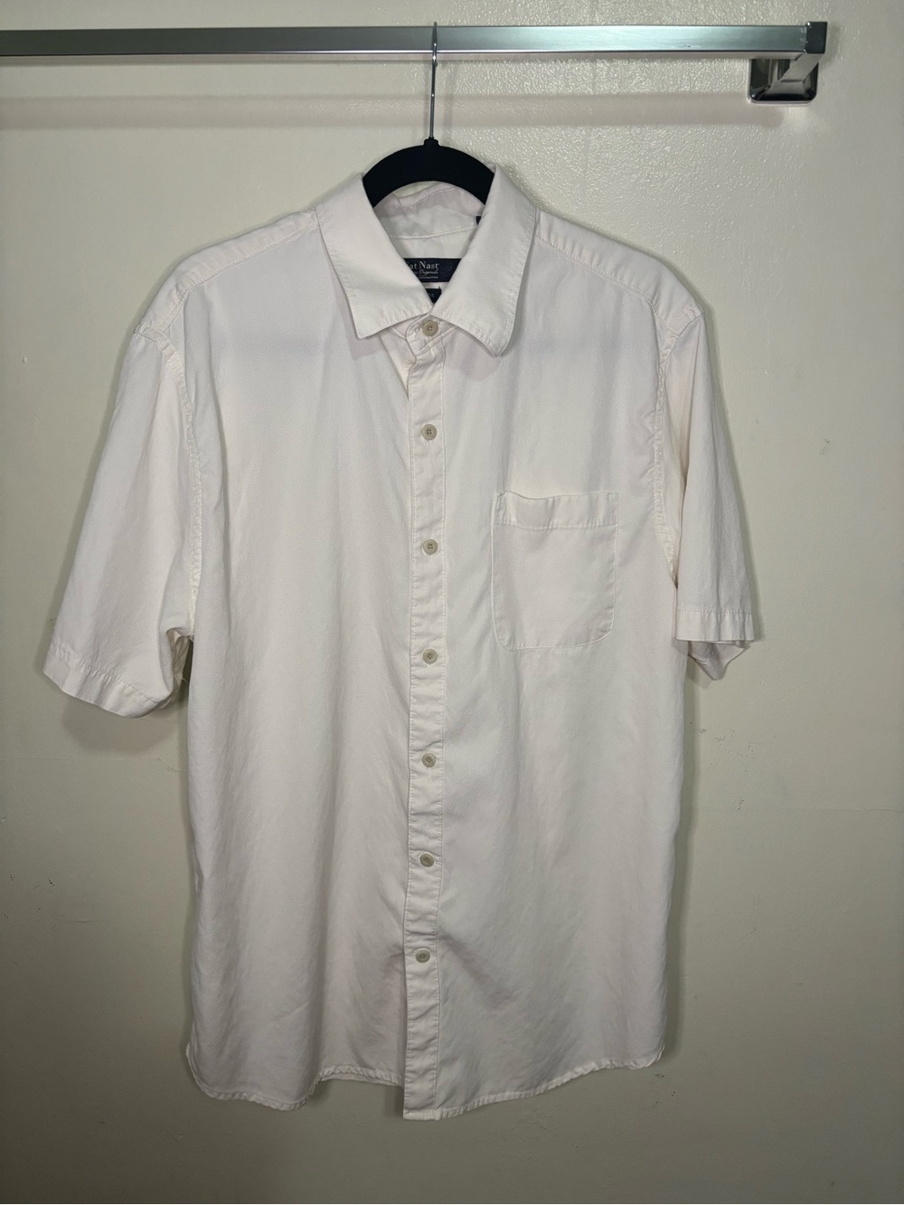 Nat Nast Silk Blend ButtonUp Shirt White L Old Money Minimalist Coastal Grandpa